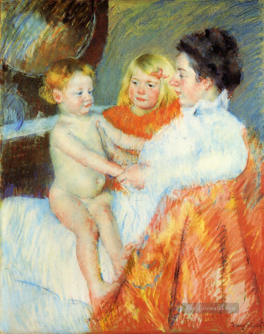 Mutter Sara und die Baby Mütter Kinder Mary Cassatt Ölgemälde